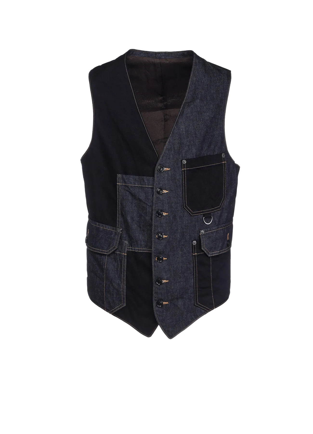 7OZ DENIM CRAZY PATCHWORK VEST