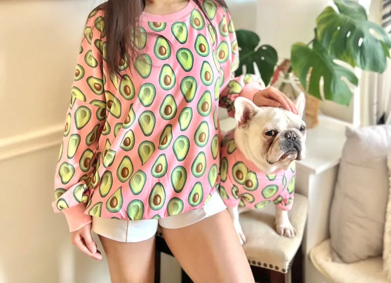 Avocado Print Owner and Pet Family Matching Set