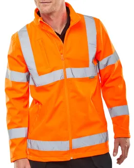 Beeswift Hi-Vis Soft Shell Lightweight Rail Spec Jacket - {ALL COLOURS / SIZES}