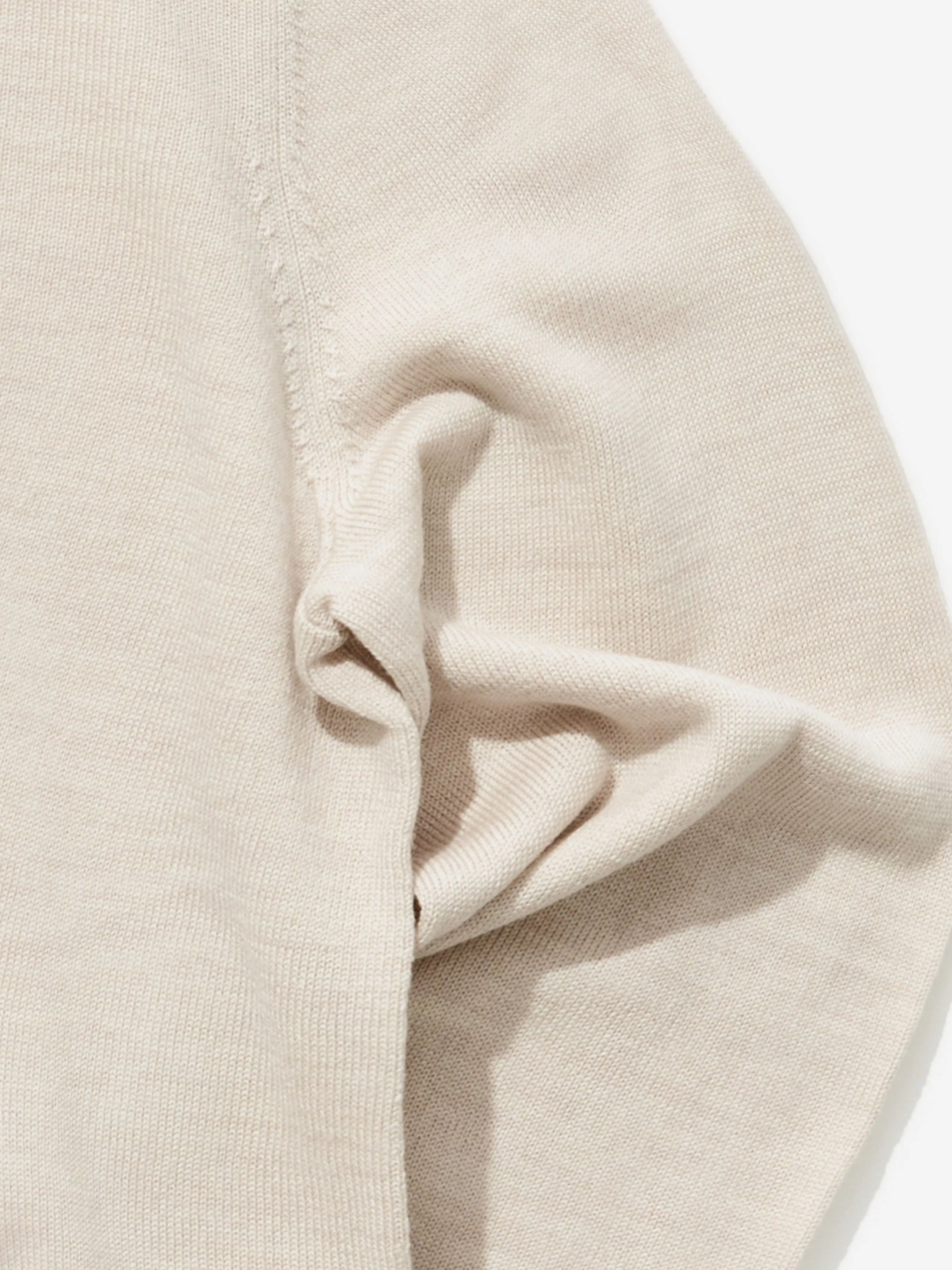 Beige Merino Wool Polo