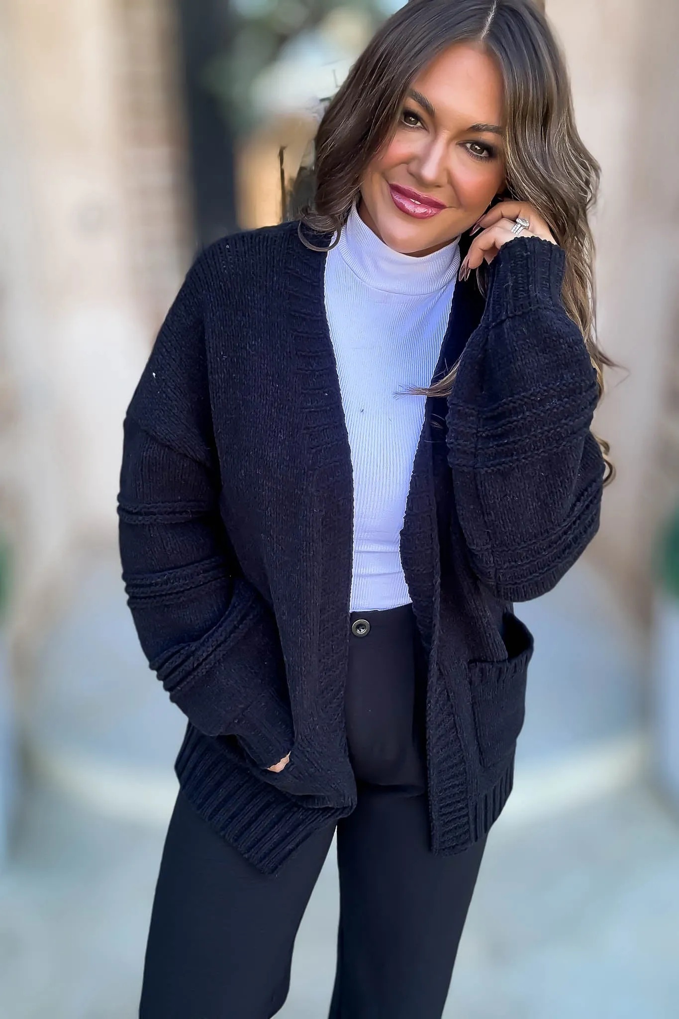 Black Cozy Cardigan