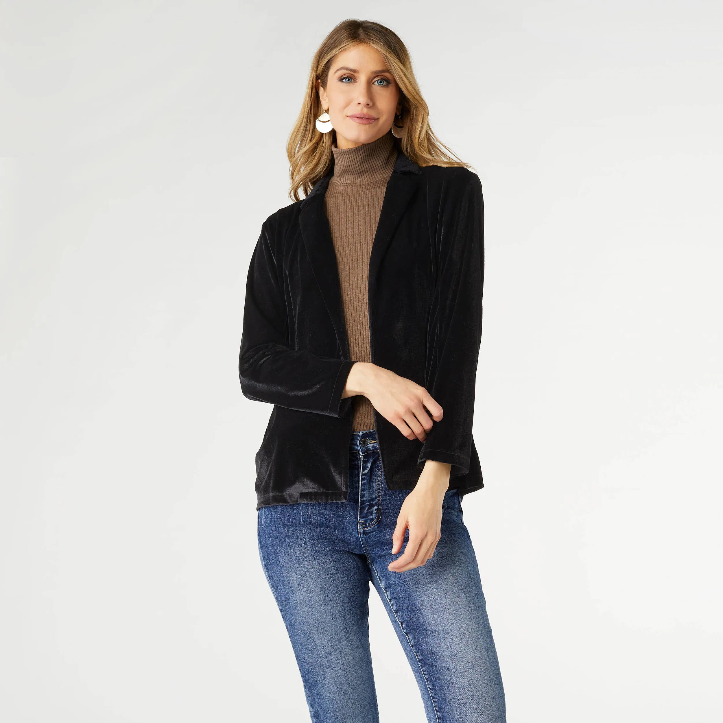 Black Penny Velour Cardigan