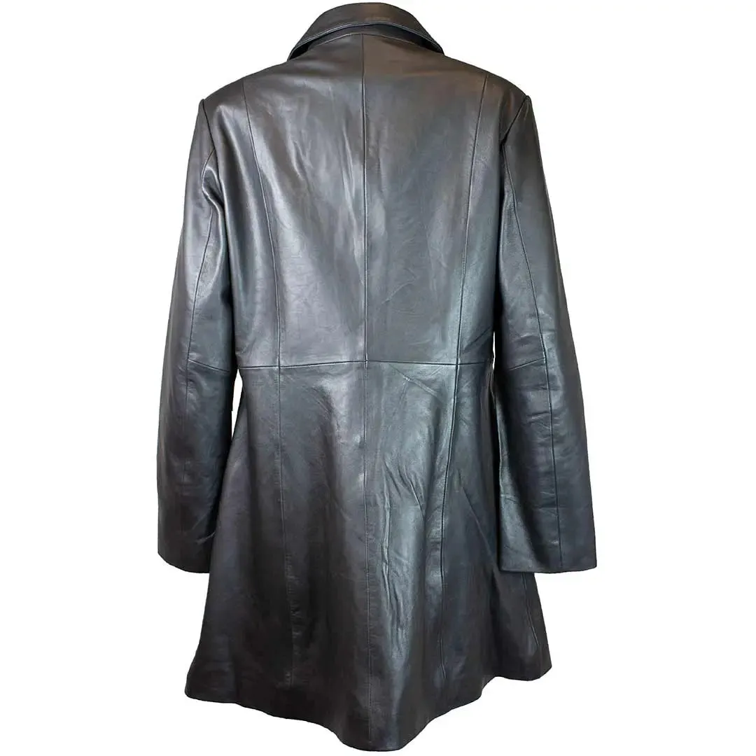 BOL Women's Leather Long Car Coat