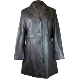 BOL Women's Leather Long Car Coat