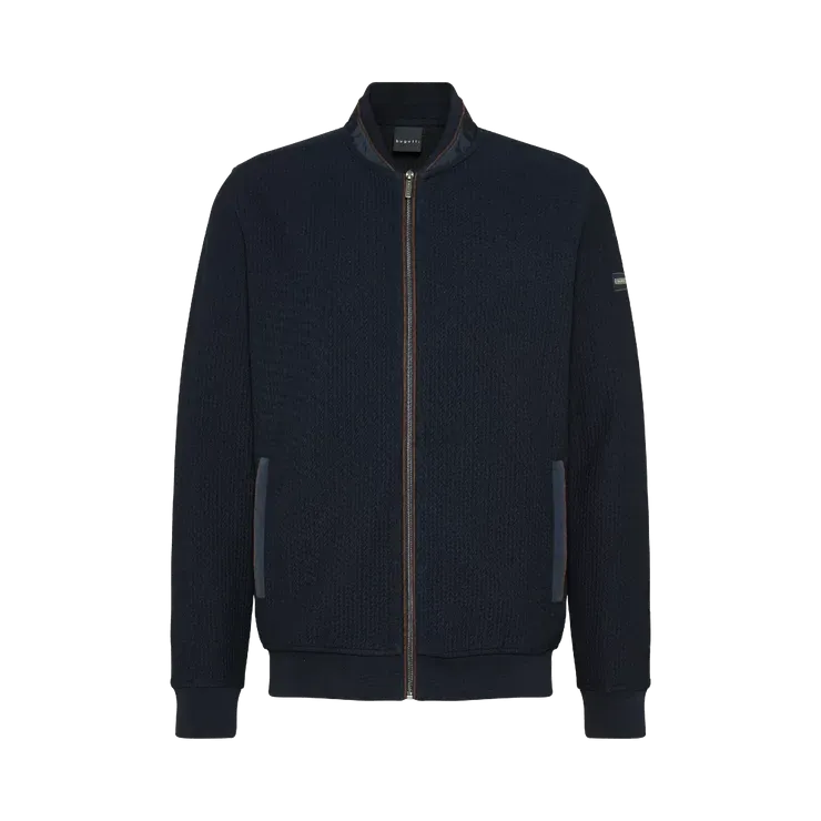 Bugatti - Weave Zip Up Sweat Jacket - Navy