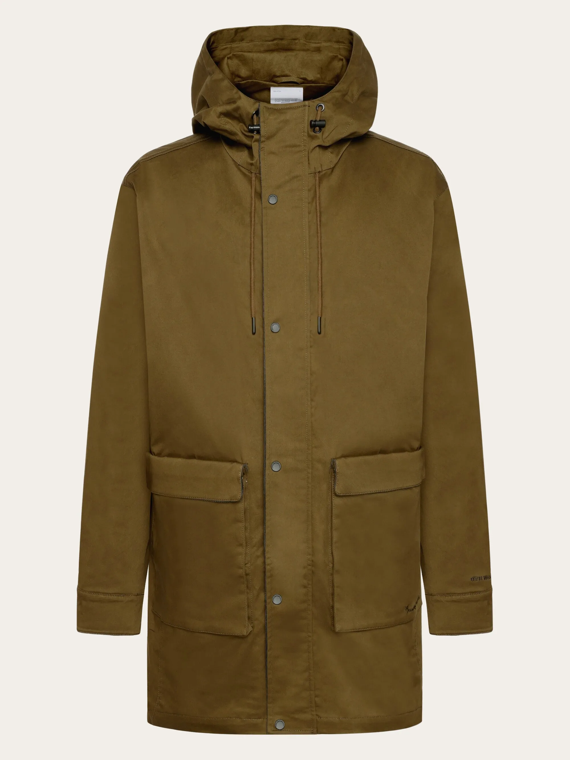 Canvas casual long jacket - GOTS - Dark Olive