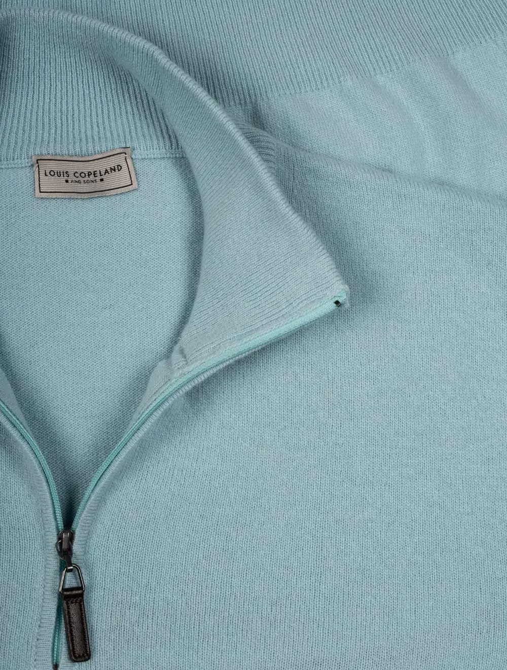 Cashmere & Merino Wool Half Zip Seawater