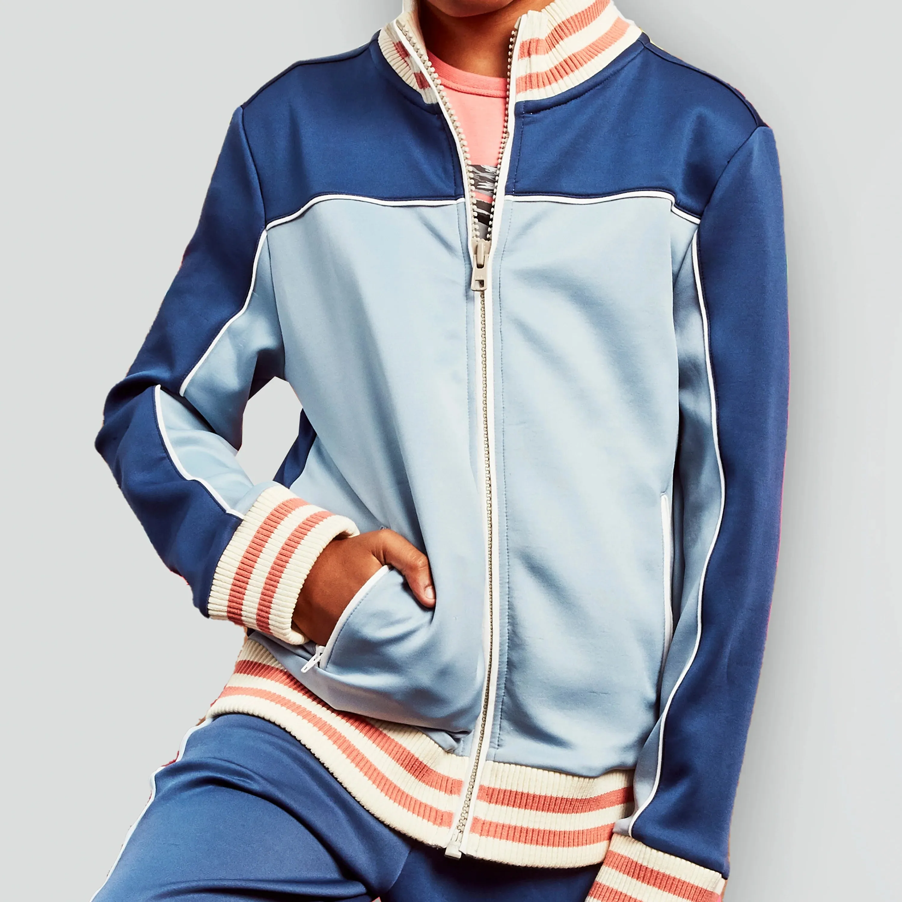 Color Block Tricot Track Jacket