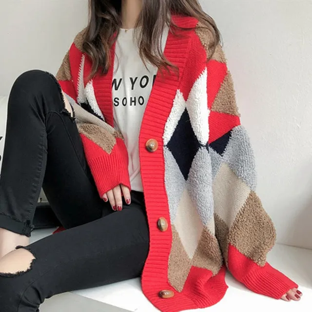 Cozy Block Cardigan