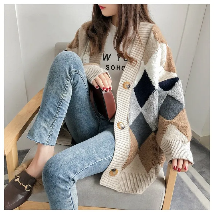 Cozy Block Cardigan