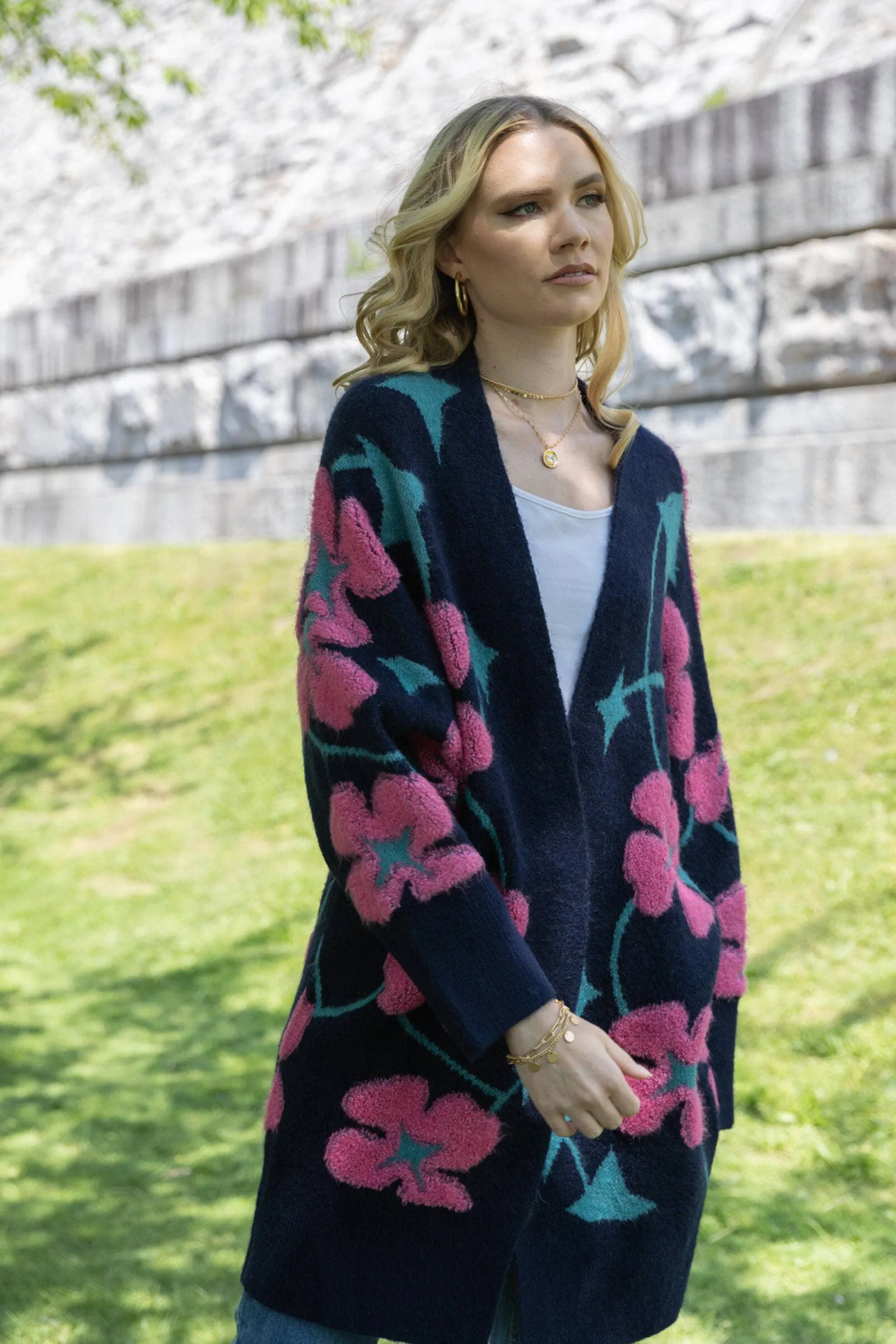 Diamond Flora Knit Cardigan