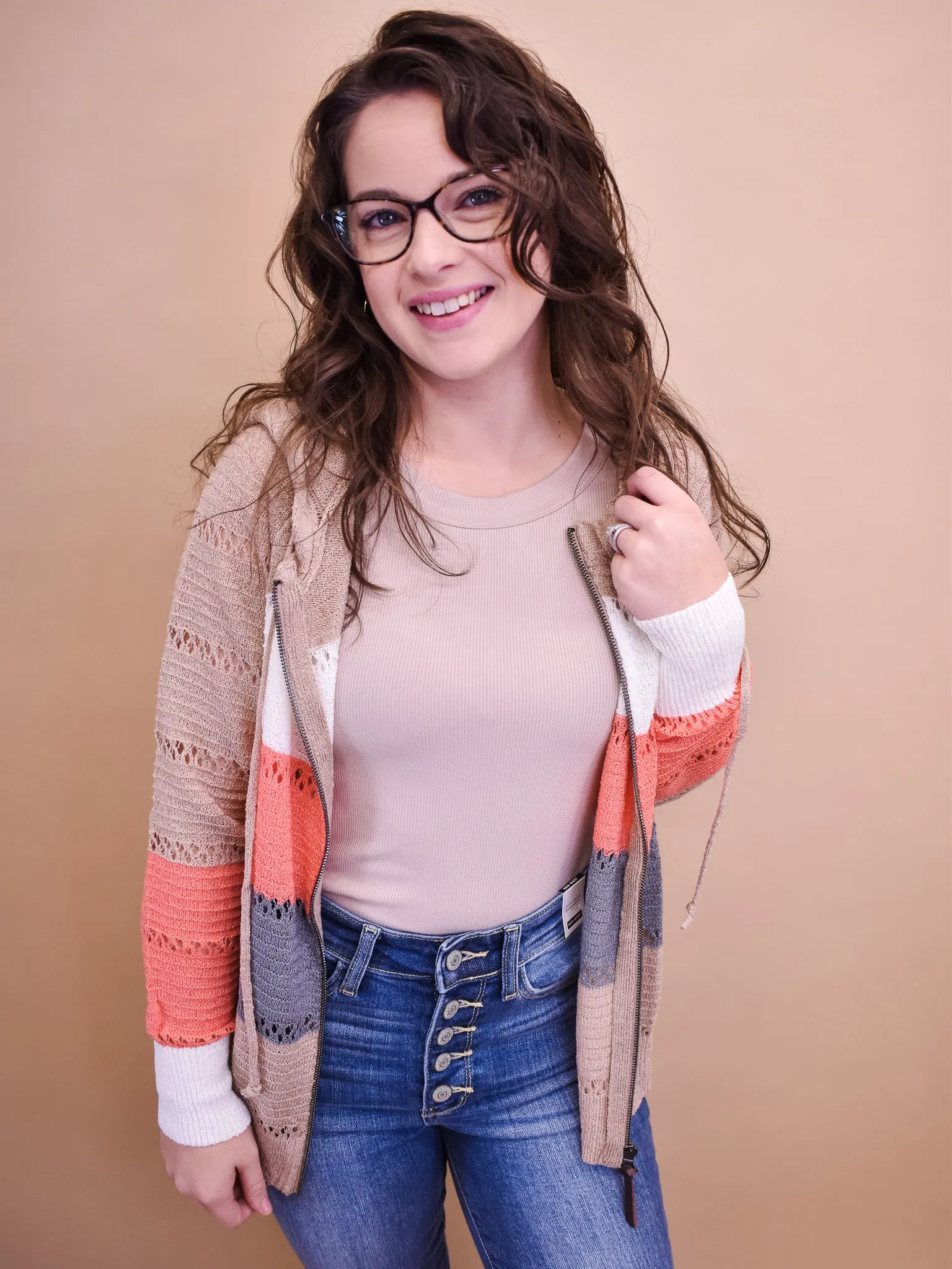 Fall Sentiments Zip Up Cardigan