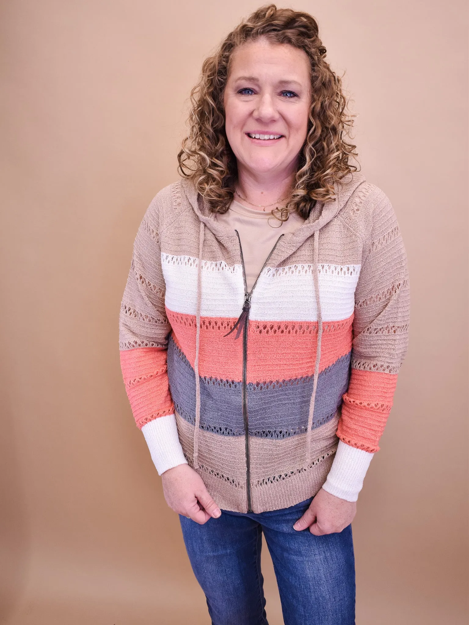 Fall Sentiments Zip Up Cardigan