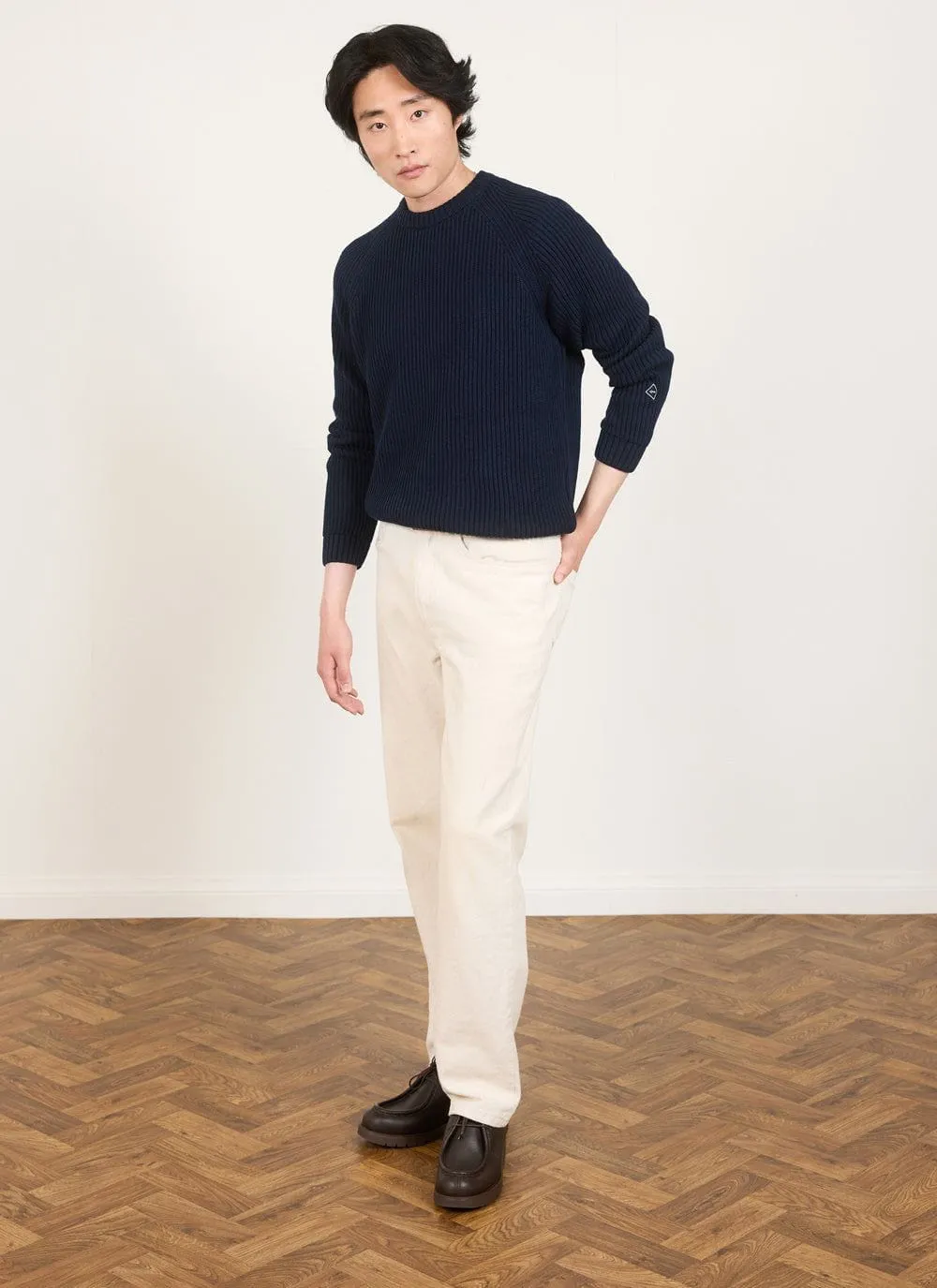 Fisherman Jumper | Heavy Cotton | Navy