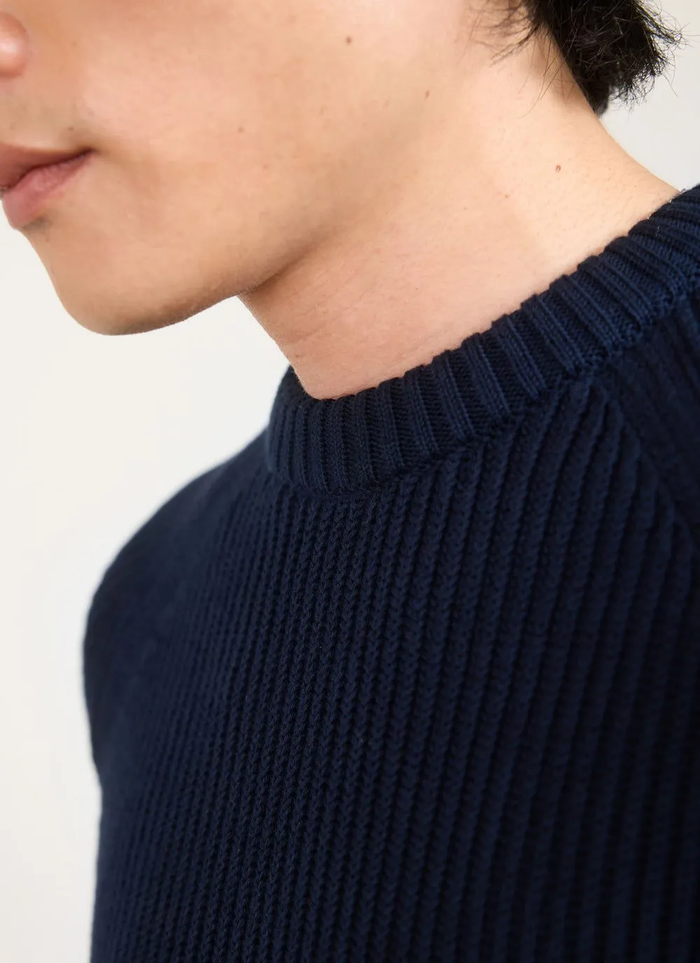 Fisherman Jumper | Heavy Cotton | Navy