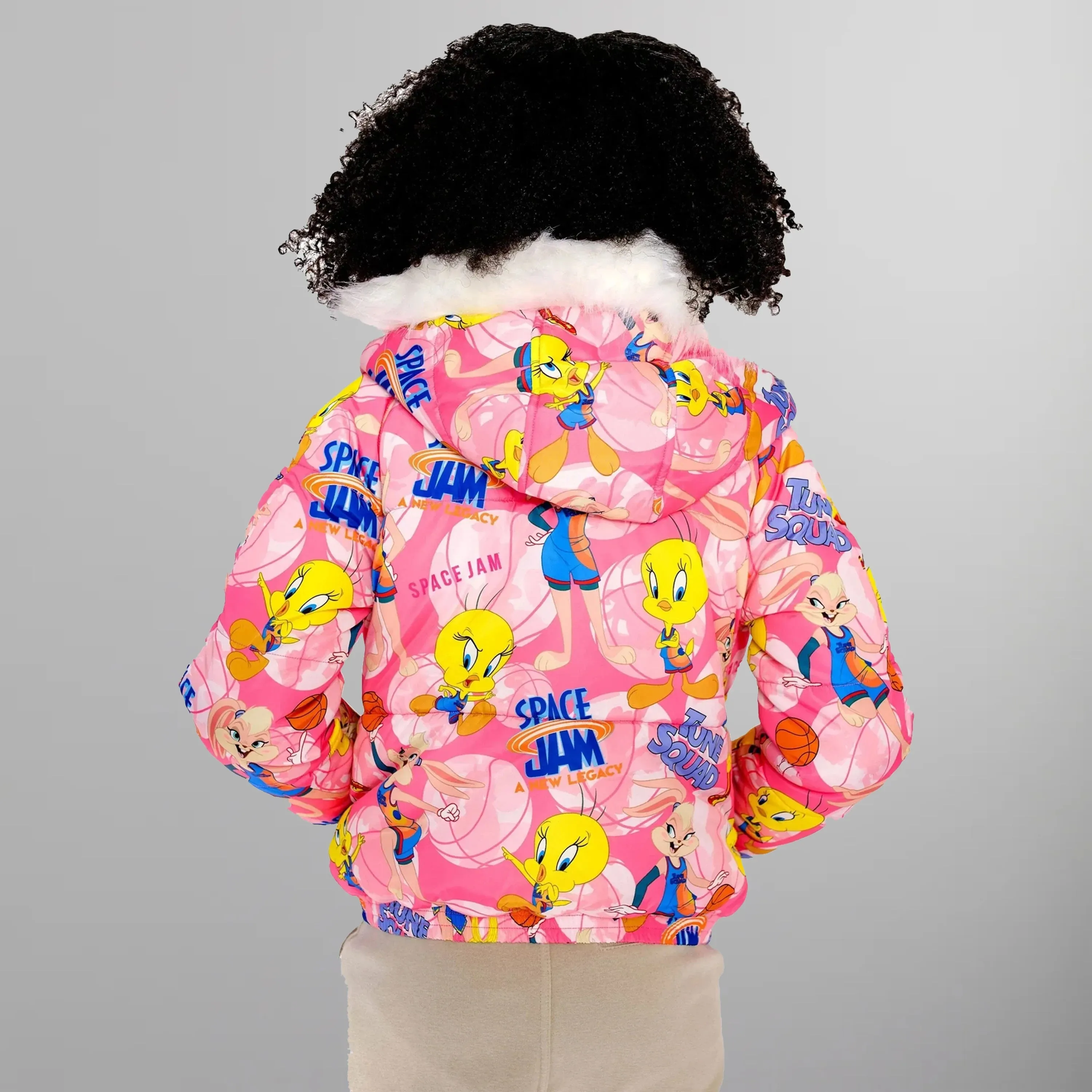 Girl's Heavy Quilted Puffer in New Looney Mash Jacket - FINAL SALE