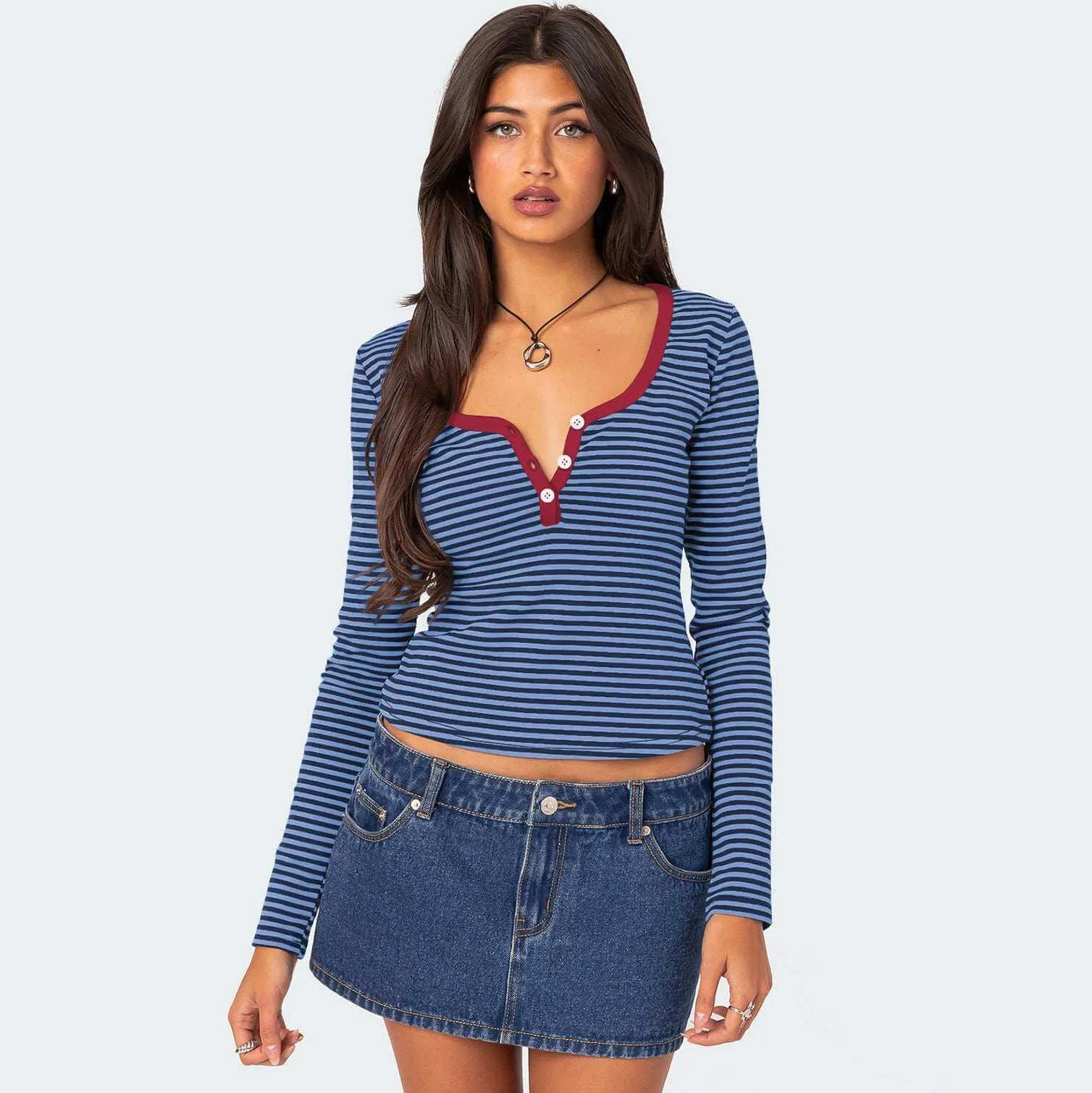 Glow Chic's Contrast Color Striped Sweater