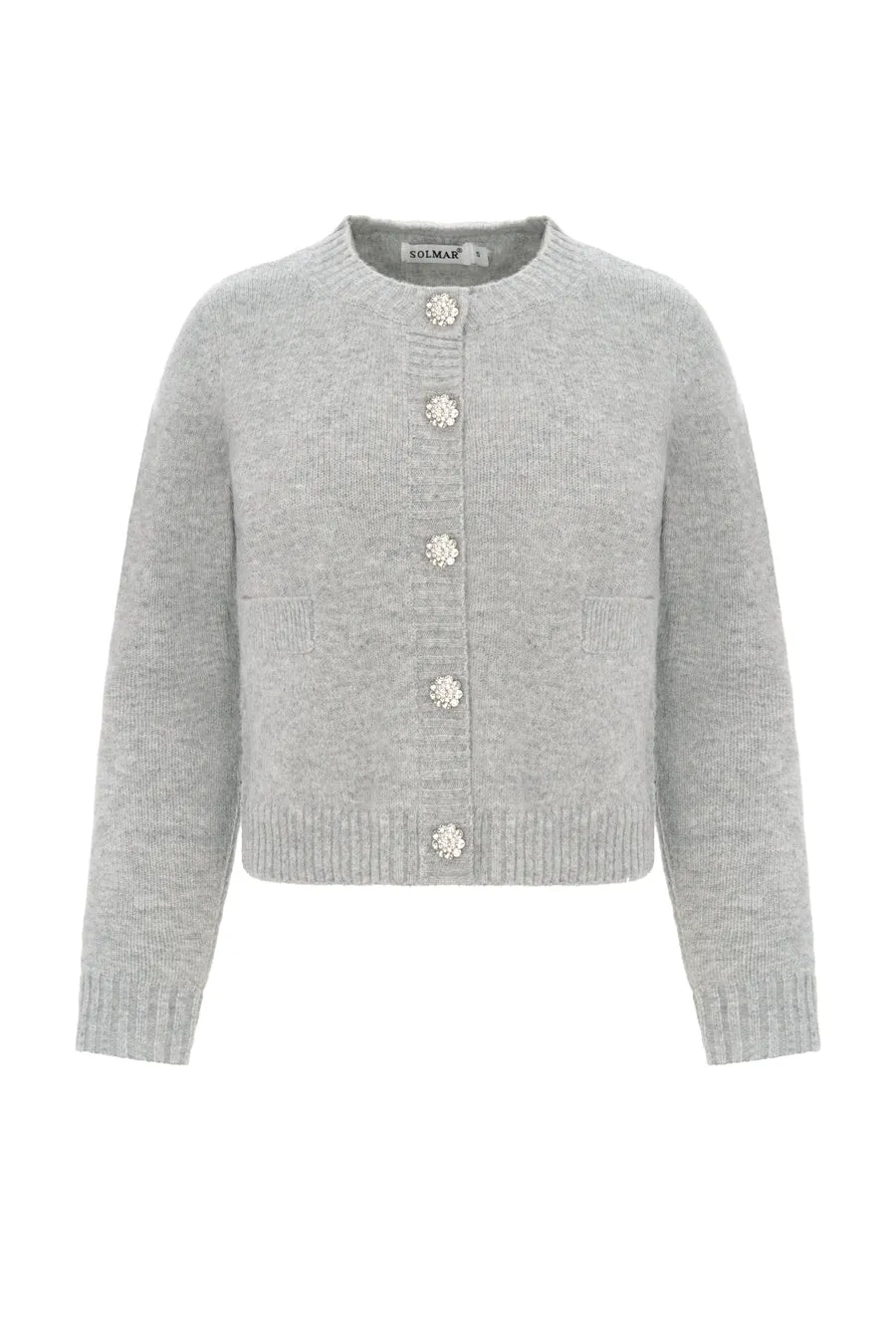 Grey Wool Knit Cardigan