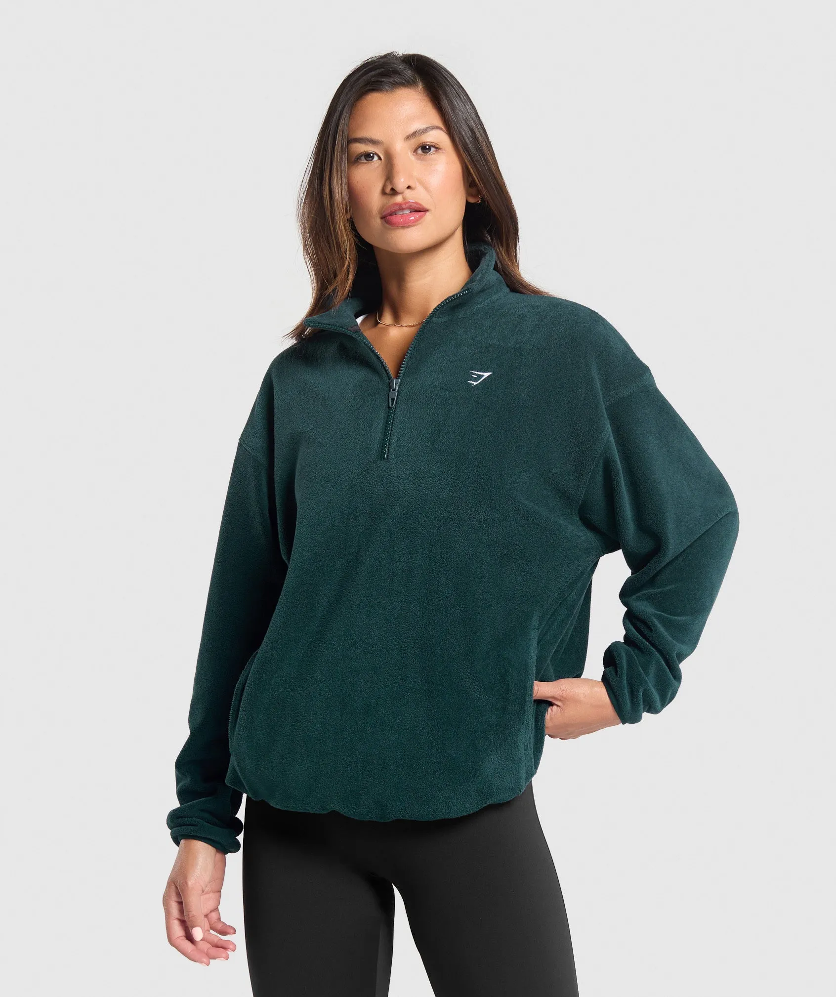 Gymshark Polar Fleece 1/2 Zip - Strong Teal