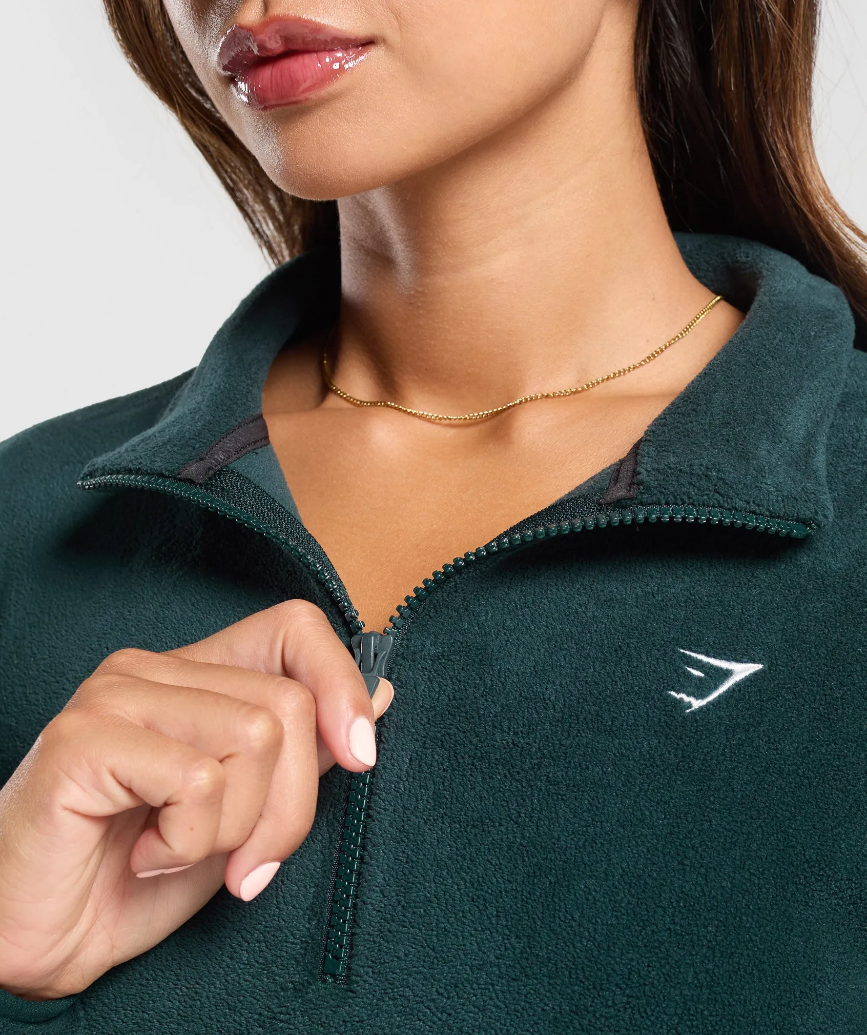 Gymshark Polar Fleece 1/2 Zip - Strong Teal