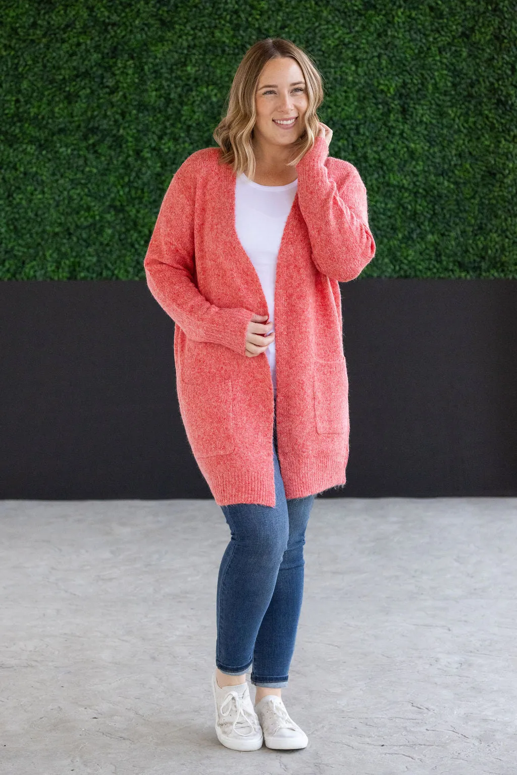 IN STOCK Madison Cozy Cardigan - Cherry Blush