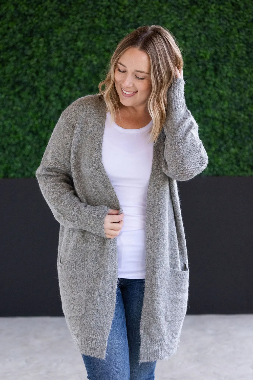 IN STOCK Madison Cozy Cardigan - Stormy Clouds