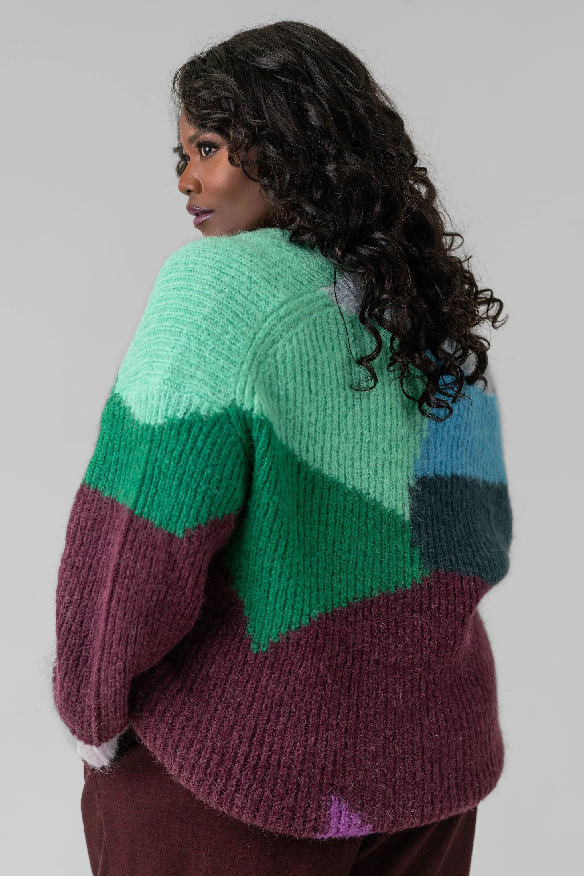 INTARSIA WAVE CARDIGAN