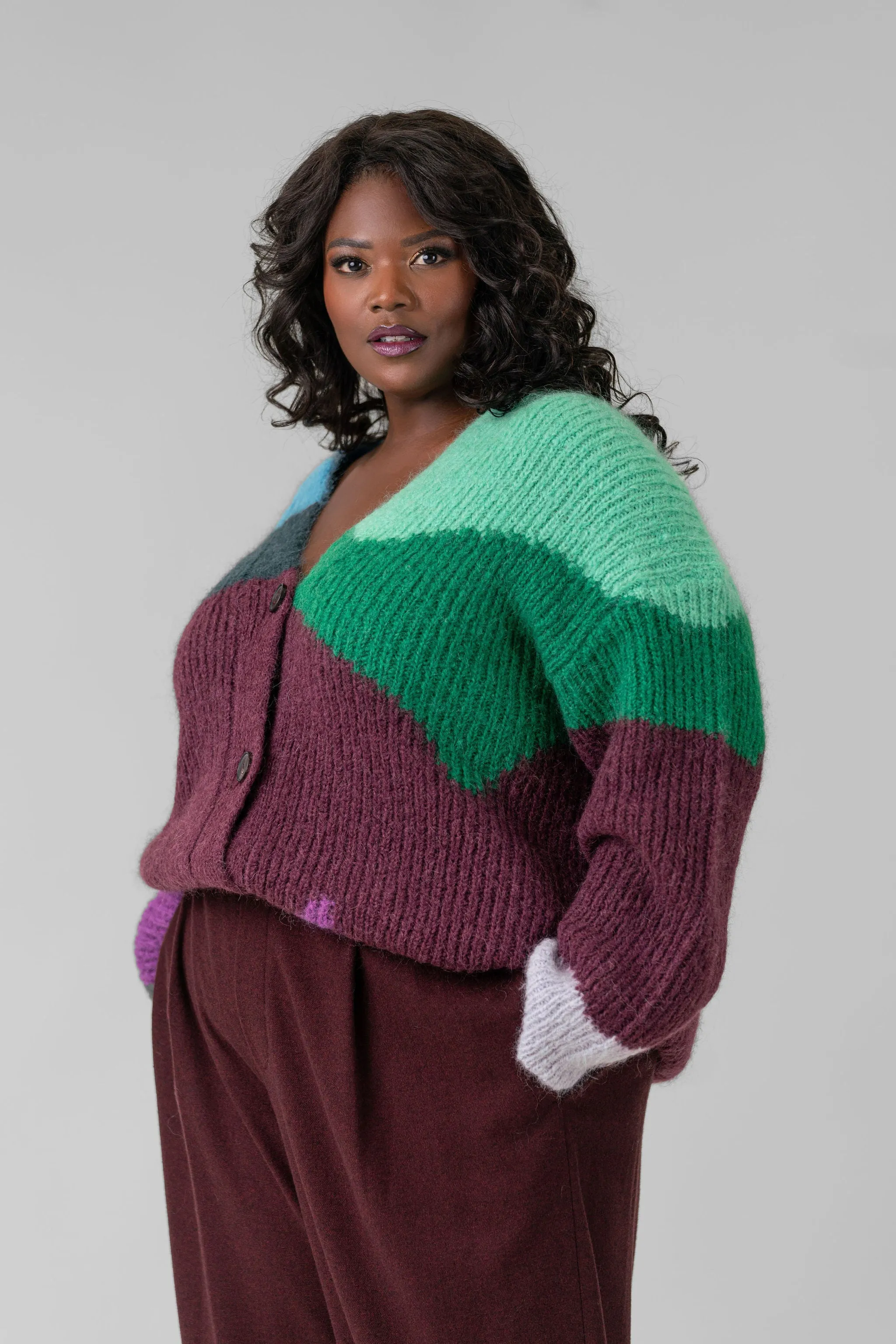 INTARSIA WAVE CARDIGAN