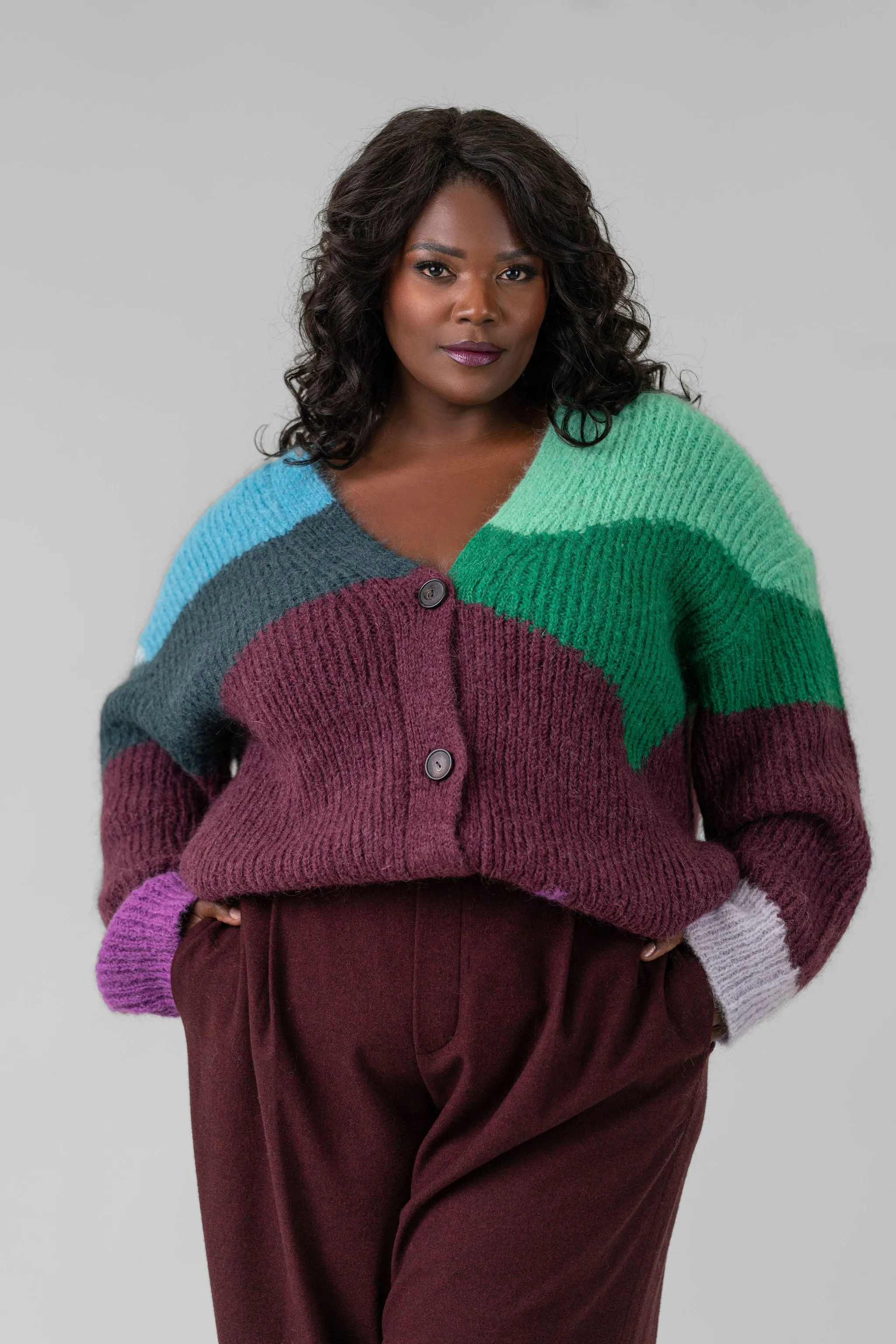 INTARSIA WAVE CARDIGAN