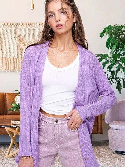 Its Already Yours Soft Waffle Knit Cardigan