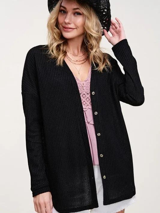 Its Already Yours Soft Waffle Knit Cardigan