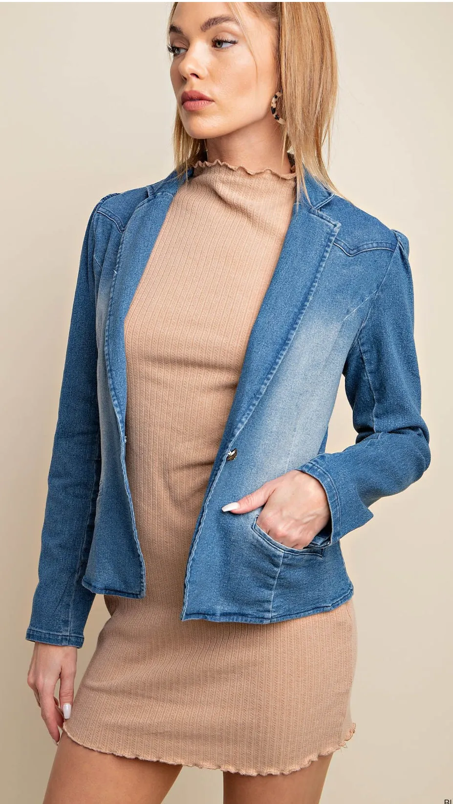 Kori Soft Washed Denim Blazer