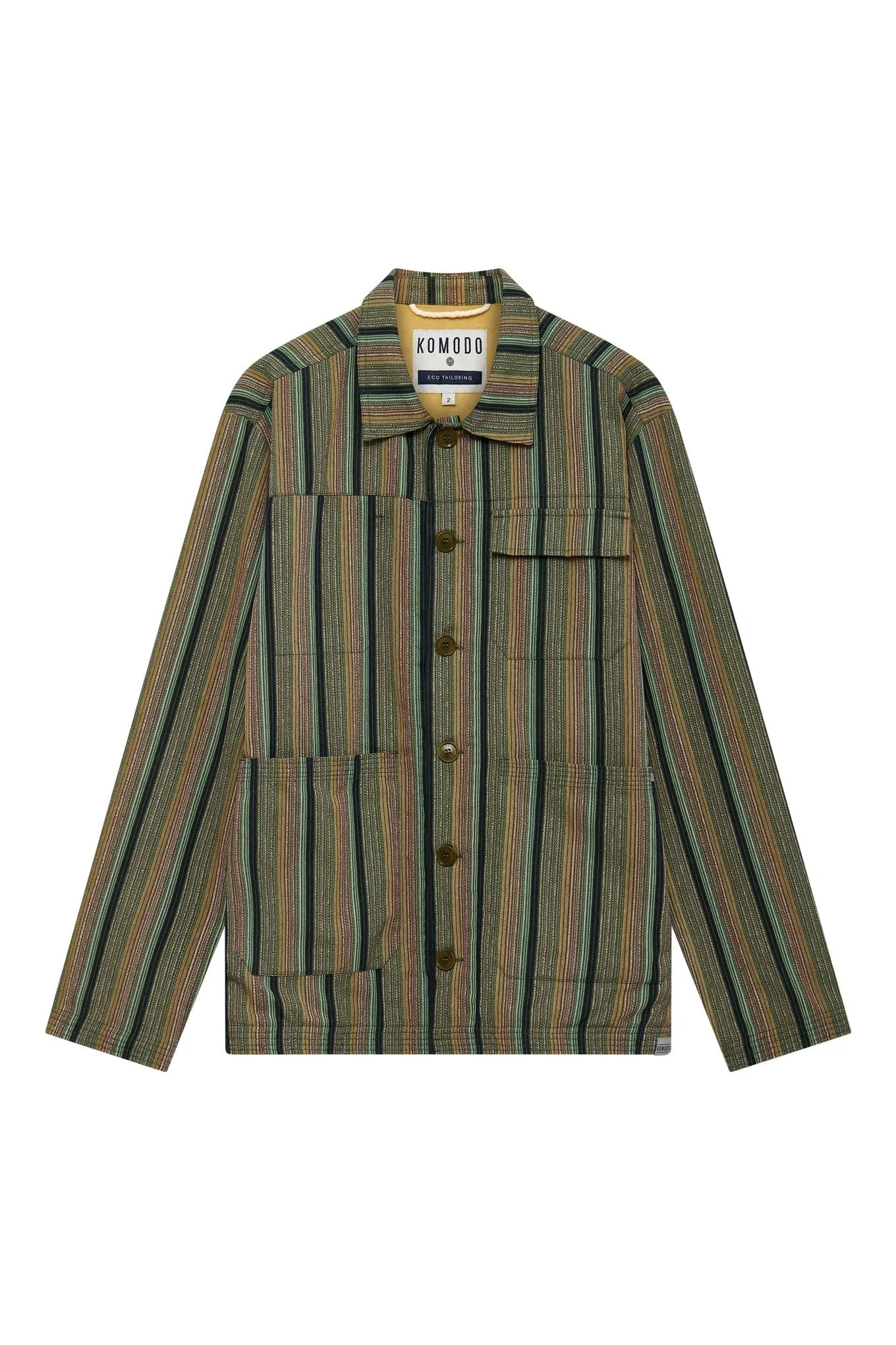 Landon Cotton Jacket Striped Green