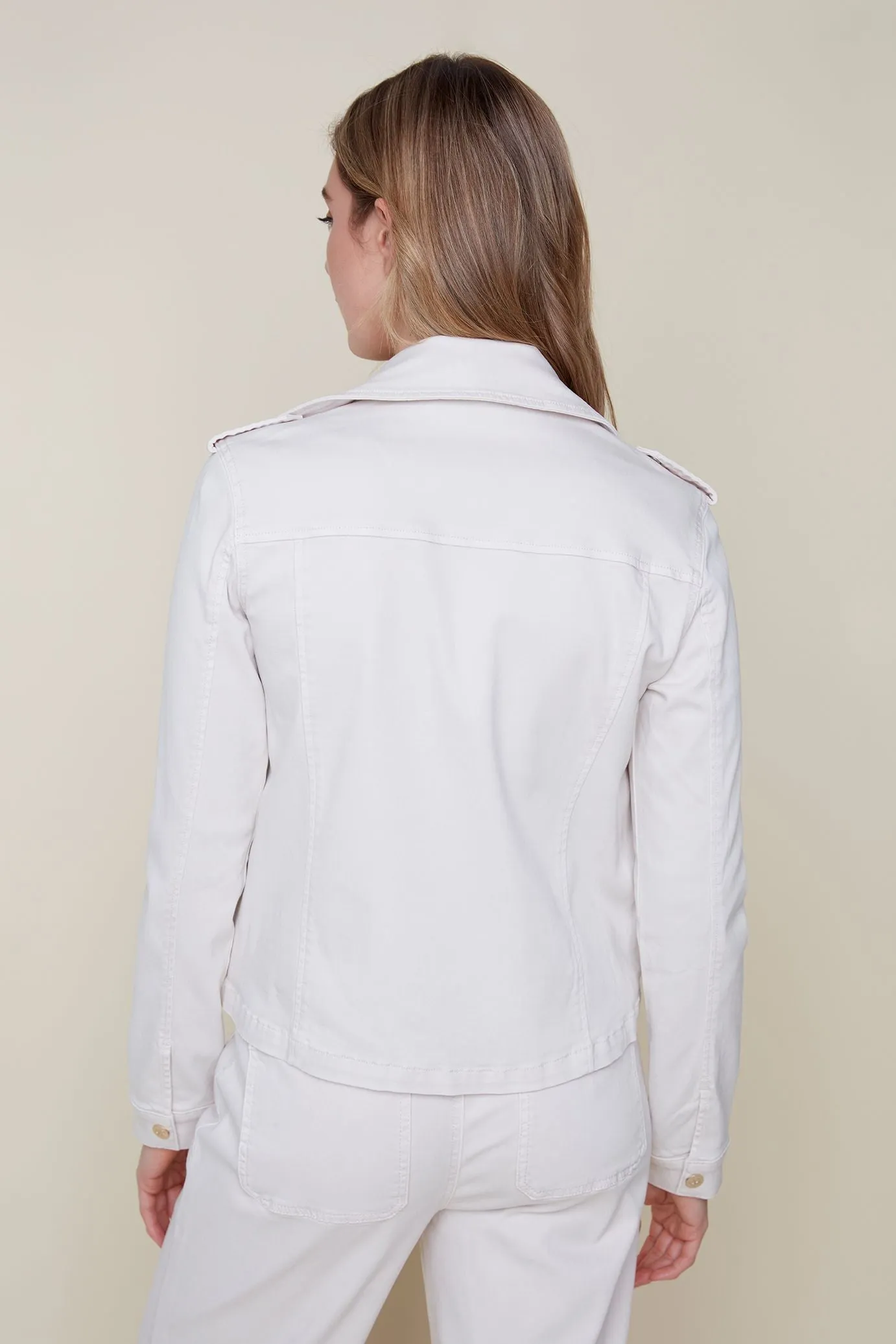 Lux Tencel Moto Jacket Oyster by Renuar