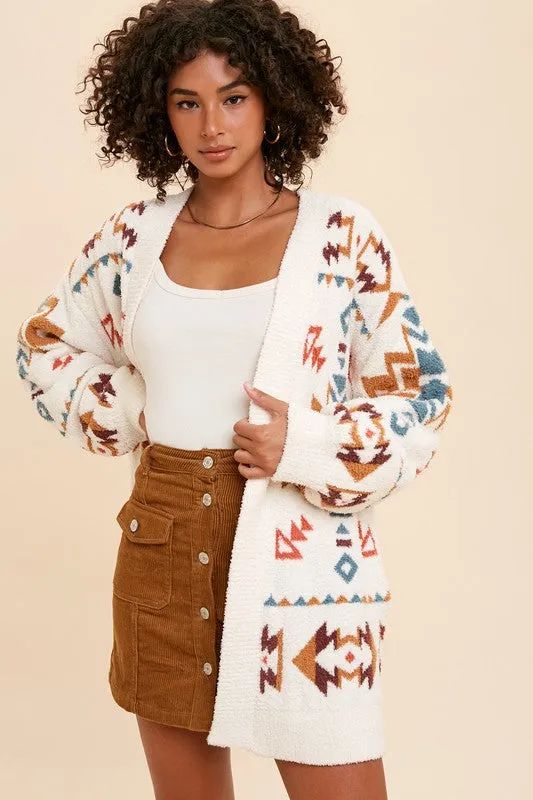 Maeve Patterned Knit Cardigan Sweater