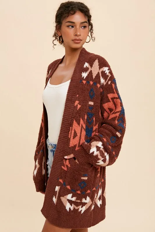 Maeve Patterned Knit Cardigan Sweater