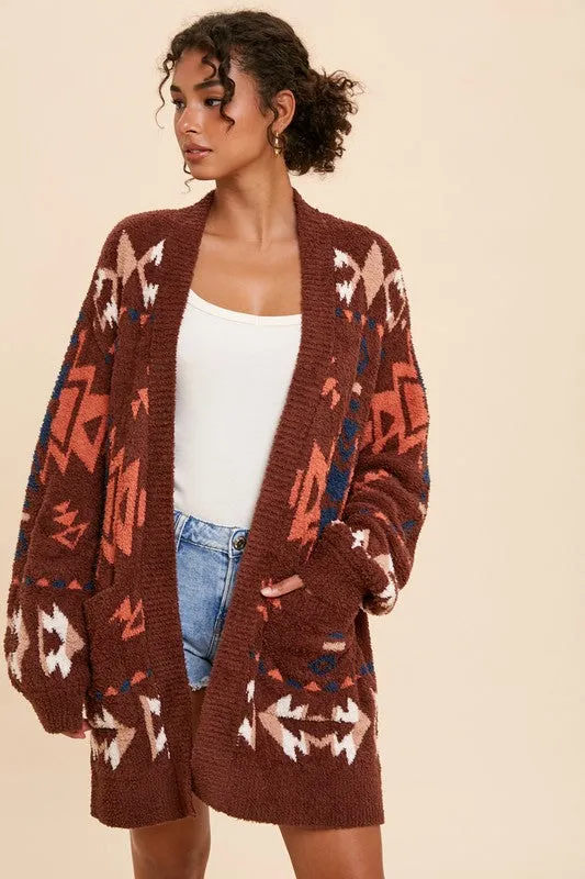 Maeve Patterned Knit Cardigan Sweater