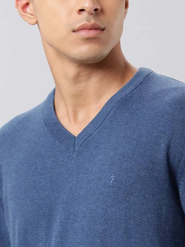 Men Solid Full Sleeve V-Neck Sweater