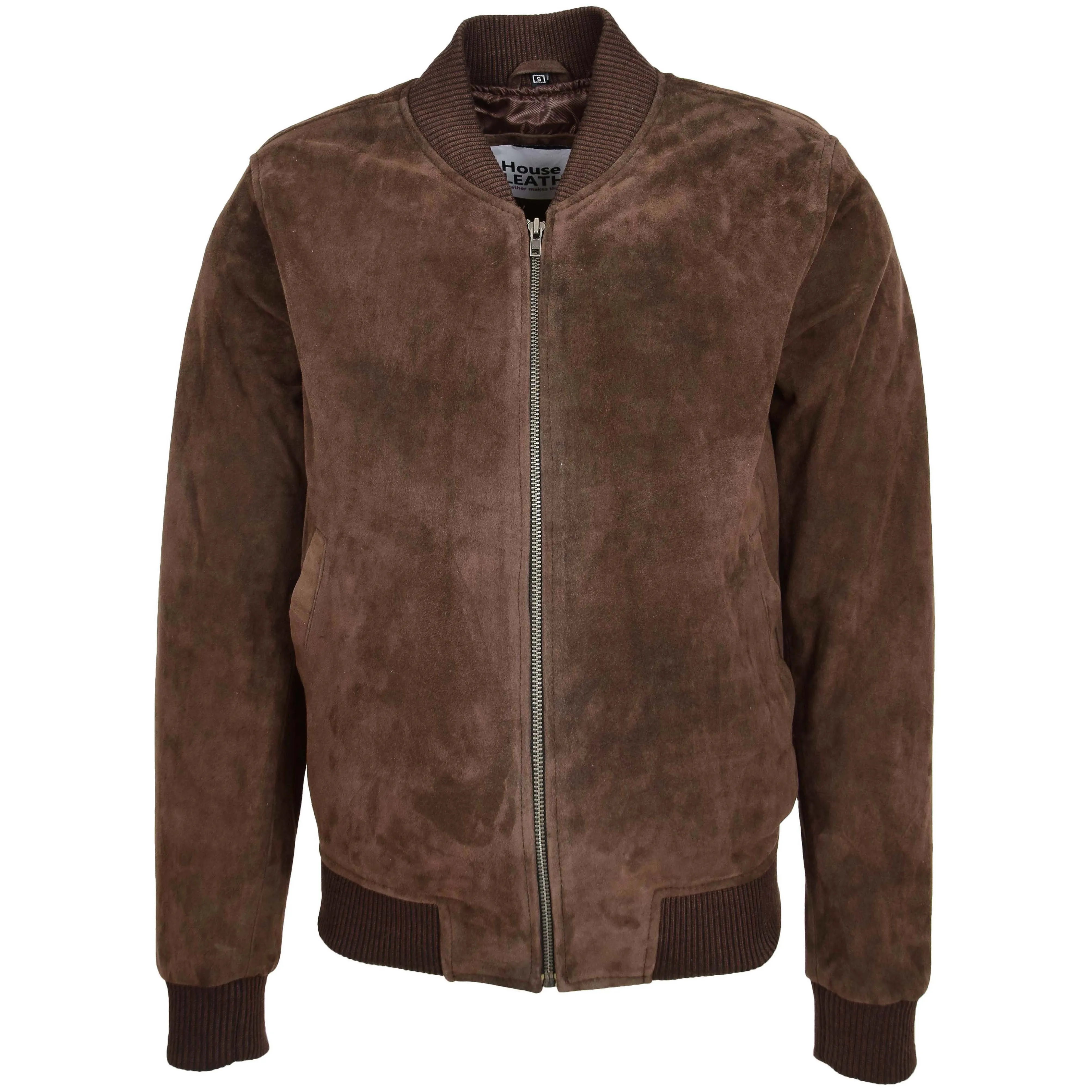 Mens Suede MA-1 Bomber Jacket Trevor Brown