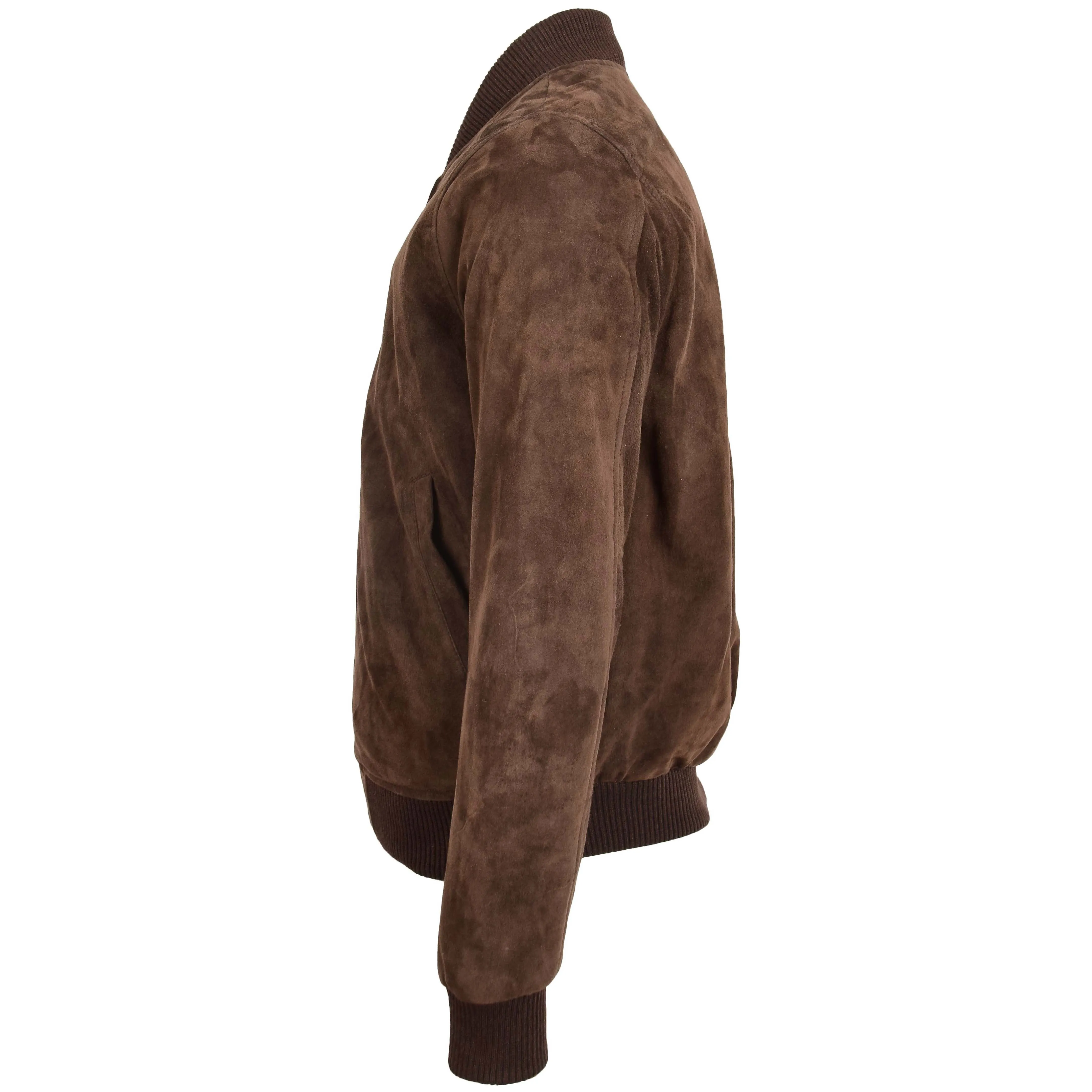 Mens Suede MA-1 Bomber Jacket Trevor Brown