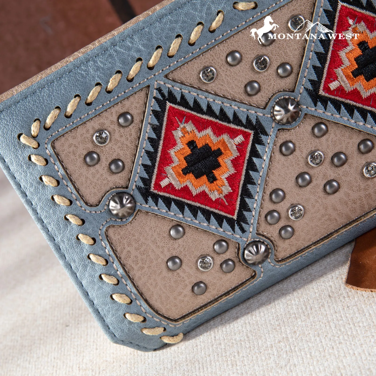 MW1254-W010 Montana West Buckle Aztec Collection Wallet