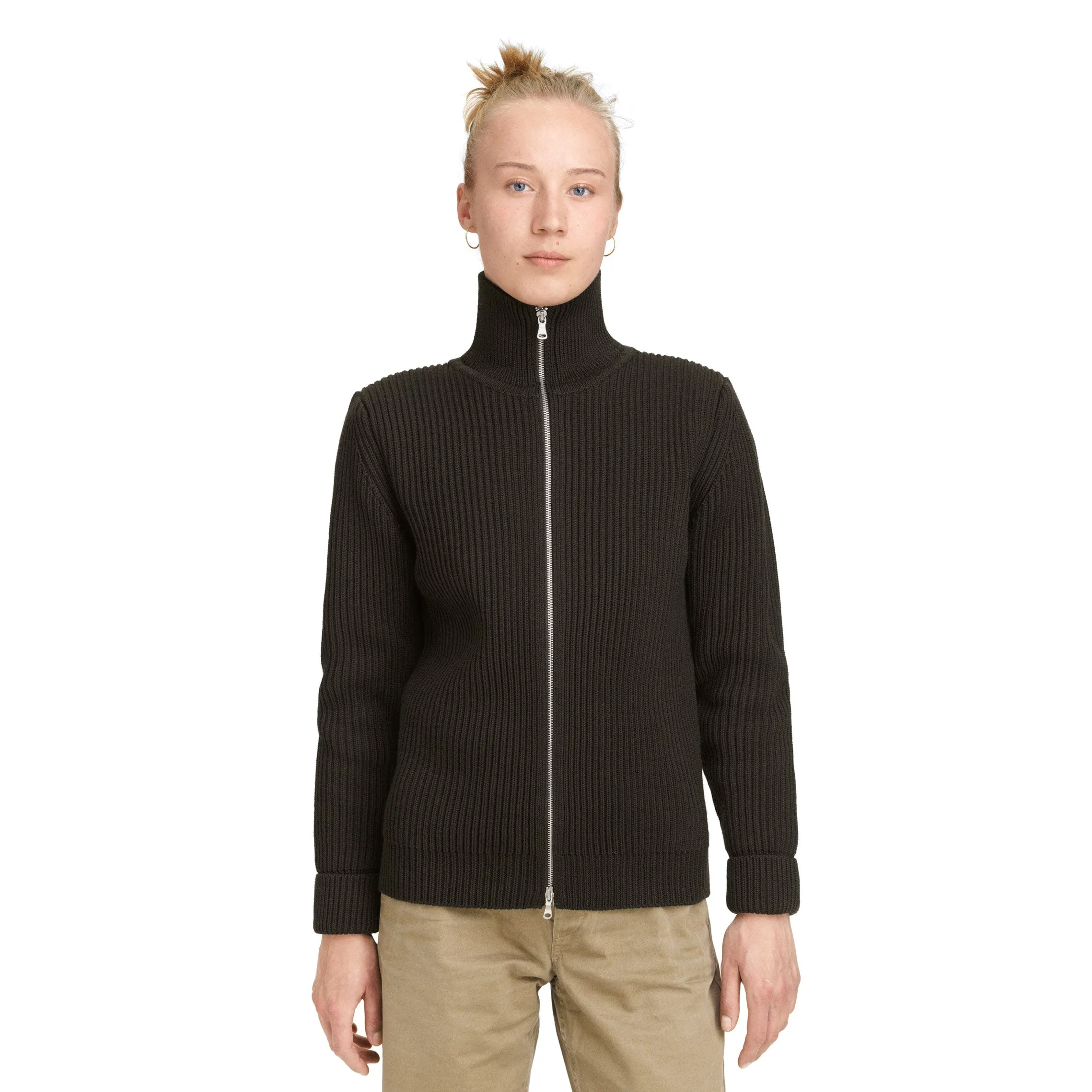 Navy Full-Zip Camel