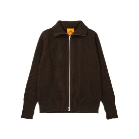 Navy Full-Zip Natural Brown