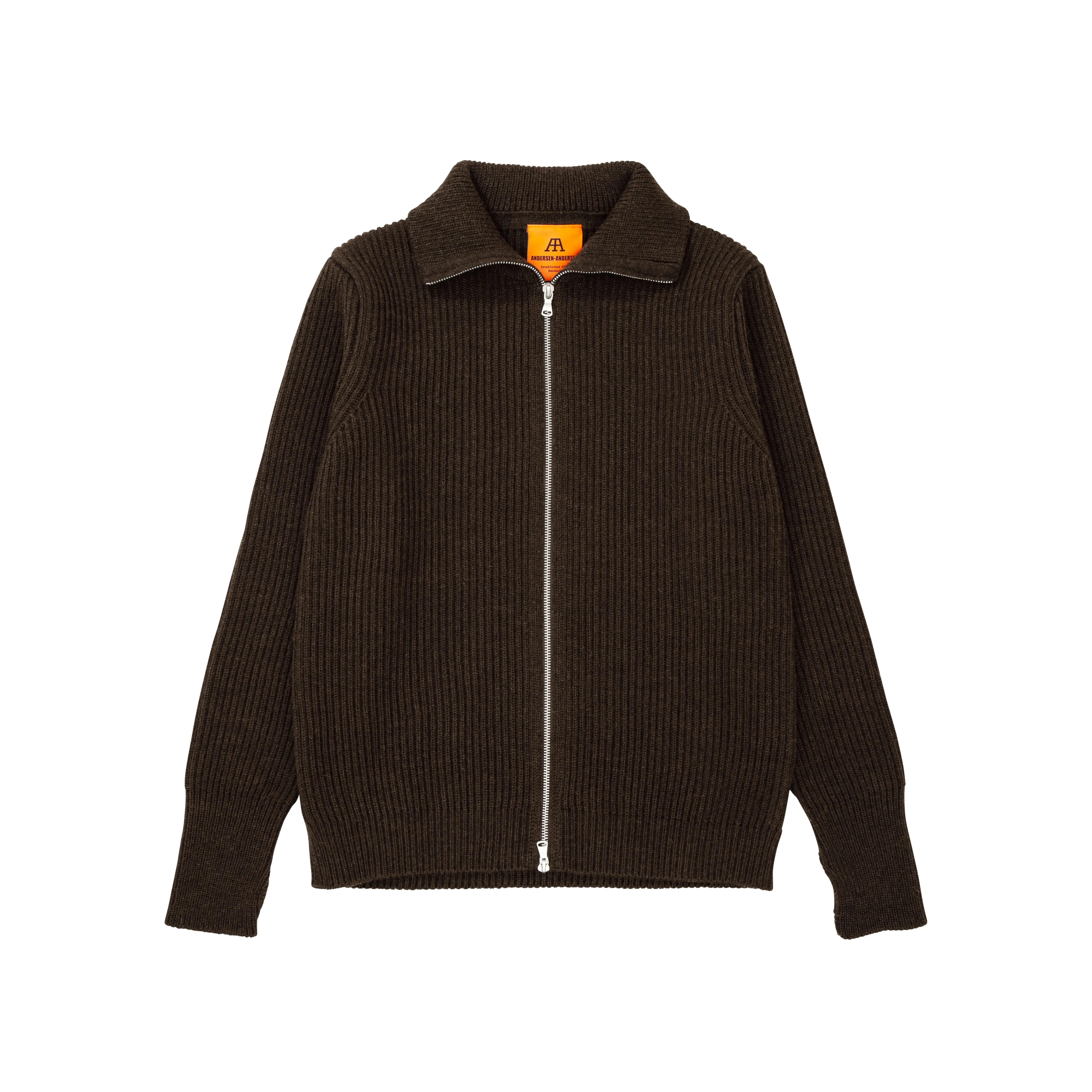 Navy Full-Zip Natural Brown