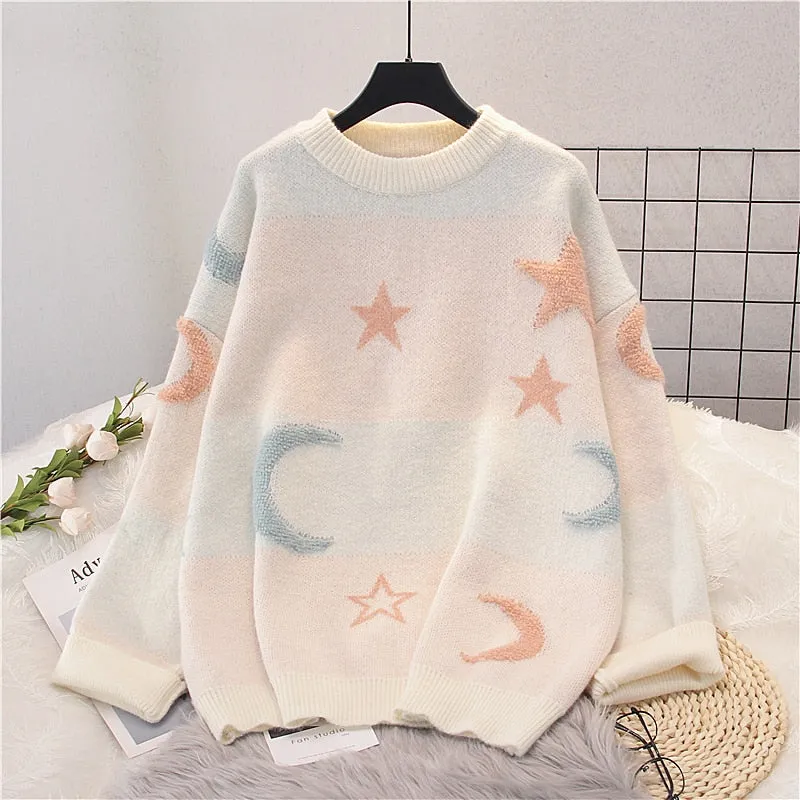 Pastel Moon & Stars Sweater