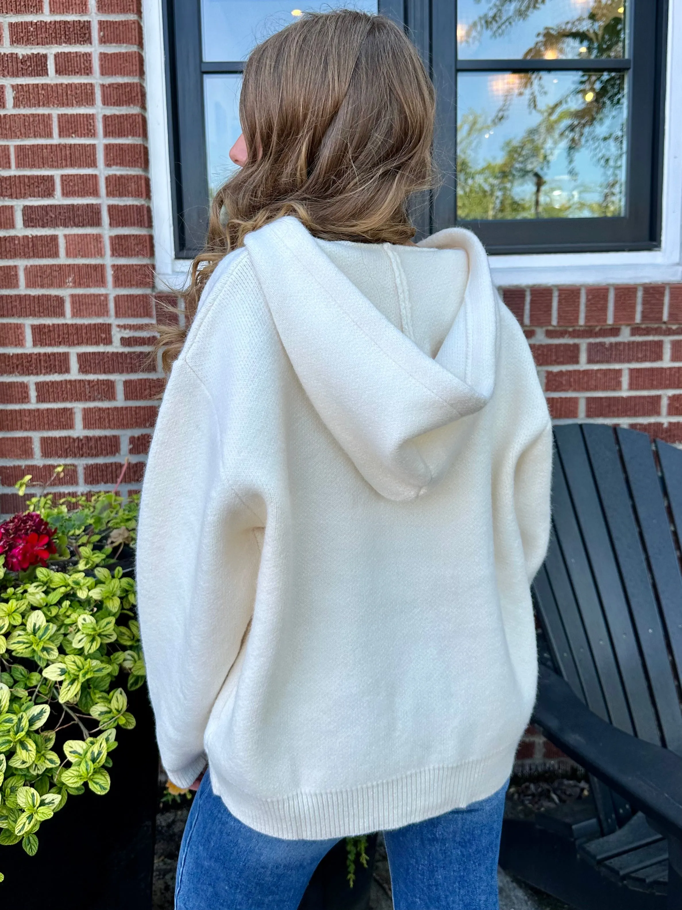 Pearl Zip Up Sweater