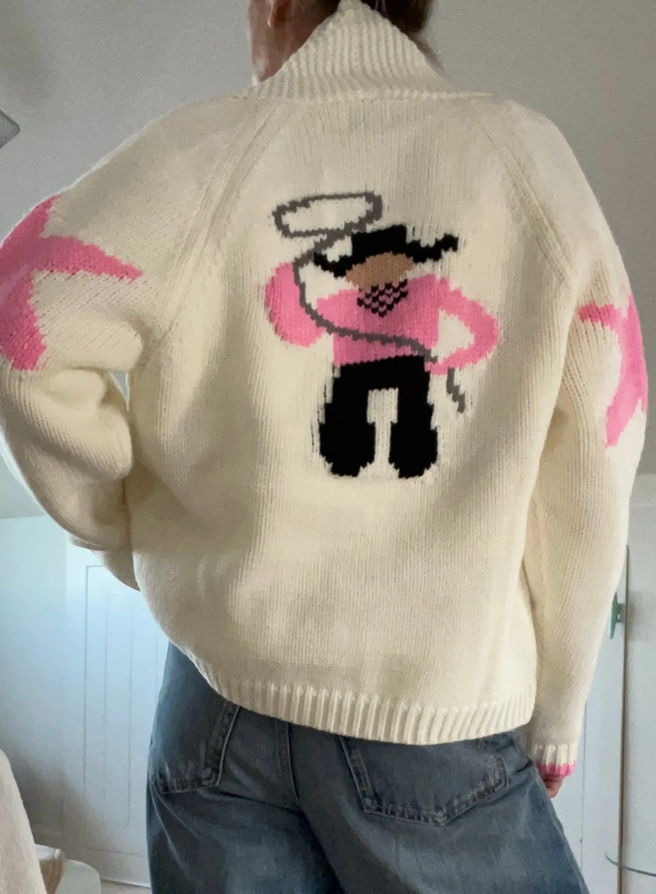 Pink and Ivory Cowboy Cardigan