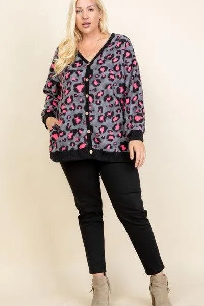 Plus Size Cozy Button Up Cardigan