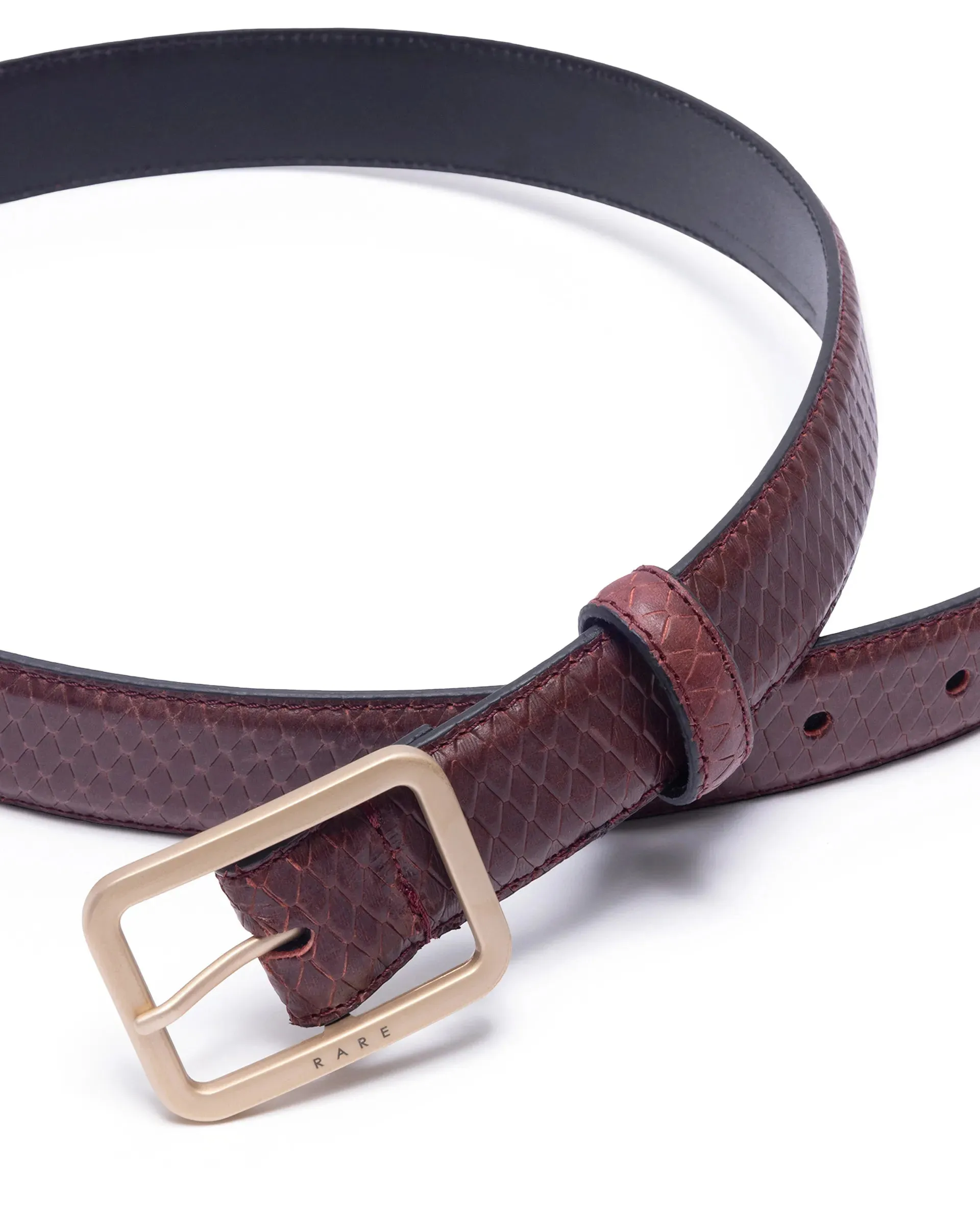 Rare Rabbit Men's Dudly Cherry Non Reversible Belt