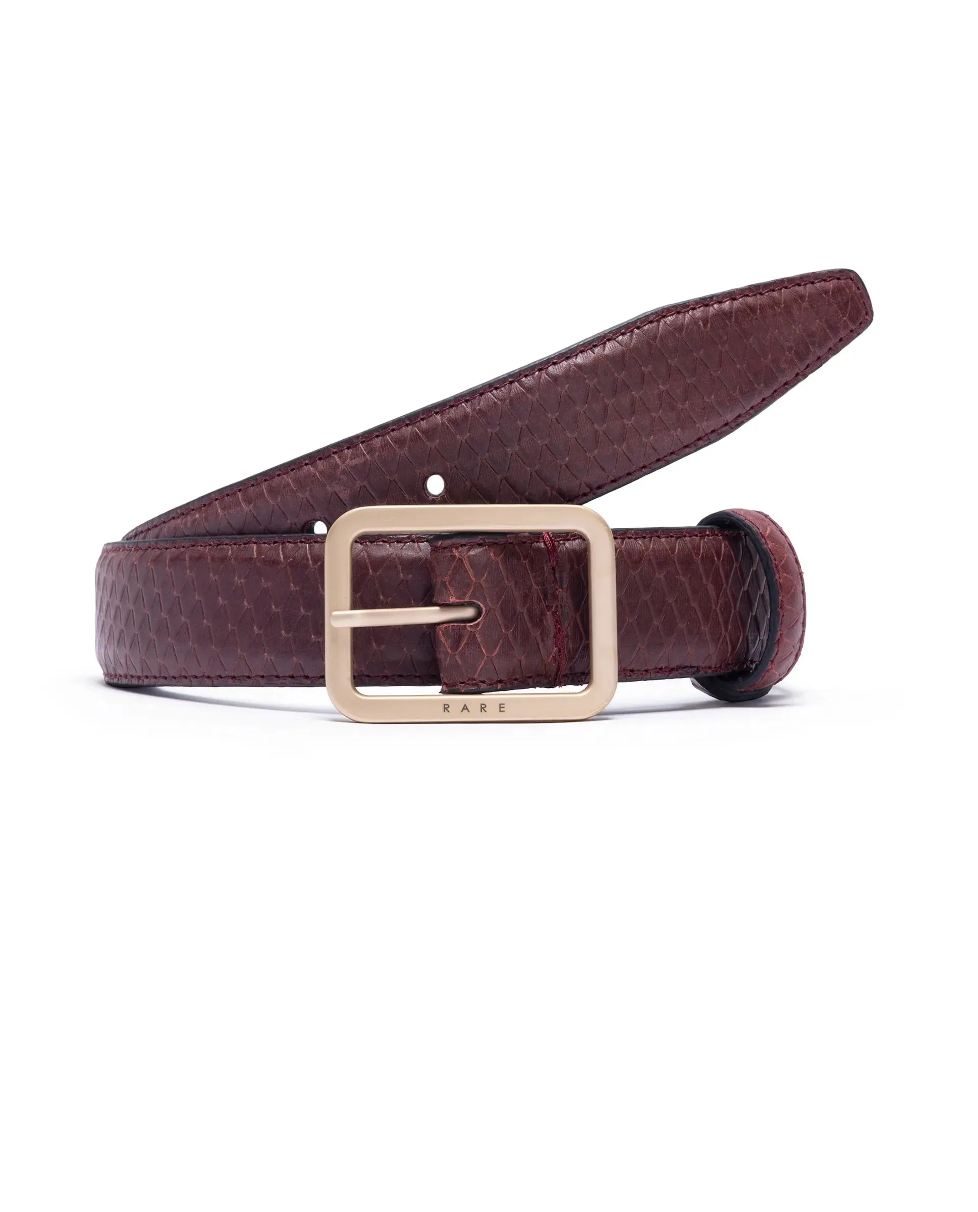 Rare Rabbit Men's Dudly Cherry Non Reversible Belt